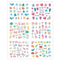 Water stickers for manicure, nail art, marine, BN-1819, sheet of 6 pcs