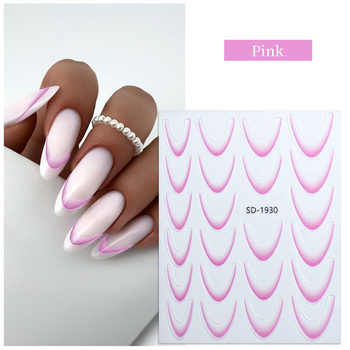 Nail Stickers HIT OF THE SEASON! Gradient French Ombre SD-1930 pink