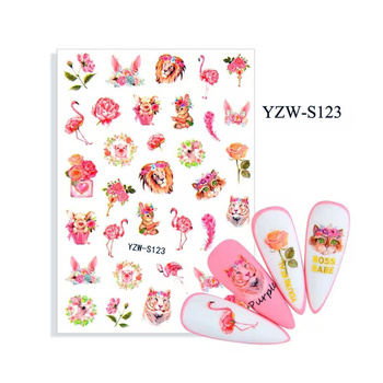 Self-adhesive nail stickers flamingo YZW-S123