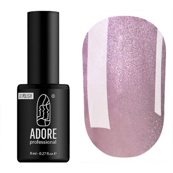 Hybrid nail polish with Cat Eye effect, lilac-beige Adore E-01 8ml