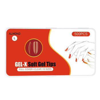 Gel nail tips Almond L, transparent, 500 pcs.