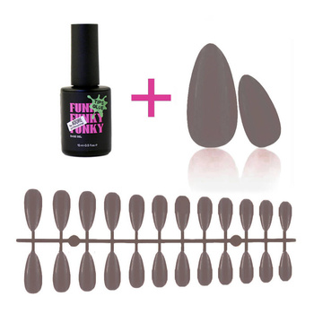 Gel tips for nail extension Marengo  almond 240 pcs + ADORE Funky Tips Glue Gel 15 ml