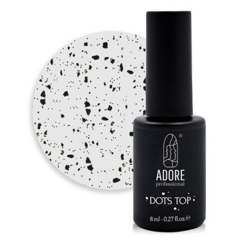 Glossy top for gel polish with crumbs DOTS TOP №02 - matte 8ml