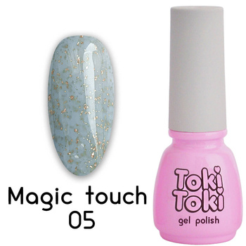 Hybrid nail Toki-Toki Magic Touch 05 blue with small particles of potallu 5ml