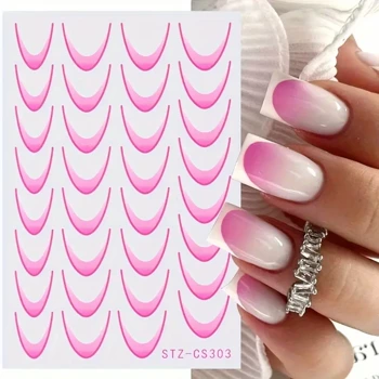 Nail Stickers HIT OF THE SEASON! Gradient French Ombre STZ-CS303 Pink