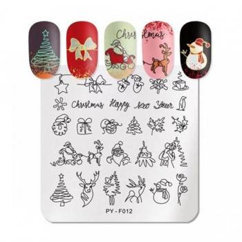 Nail plate Christmas stamping PY-F012