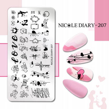 Nail plate stamping Valentine's Day ND-207