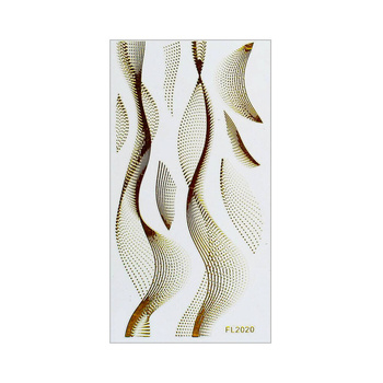 Nail stickers 3D self-adhesive gold waves abstract FL2020