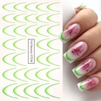 Nail water decals HIT OF THE SEASON! Gradient French Ombre STZ46 Green