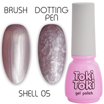 Pearl Hybrid Varnish Toki Toki Shell 05 Pearl Effect Pink with a delicate shine 5ml