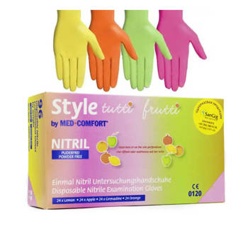 Powder-free nitrile gloves TUTTI FRUTTI S