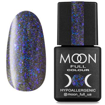 Reflective hybrid varnish MOON Full Flake Disco 03 blue with glitter 8ml