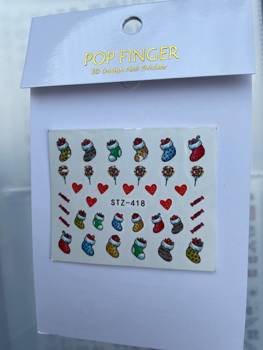 Self-adhesive nail stickers Christmas Christmas socksSTZ-418