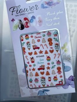 Self-adhesive nail stickers Christmas cookie XF3465