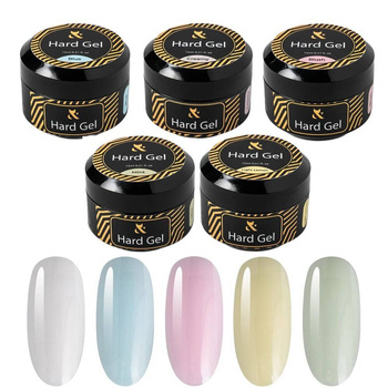 Set of 5psc FOX Hard gel for nail extensions, 15 ml