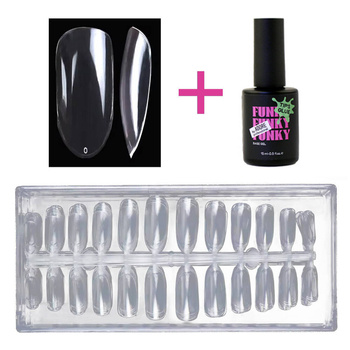 Set of transparent oval gel tips 240 pcs + ADORE Funky Tips Glue Gel 15 ml