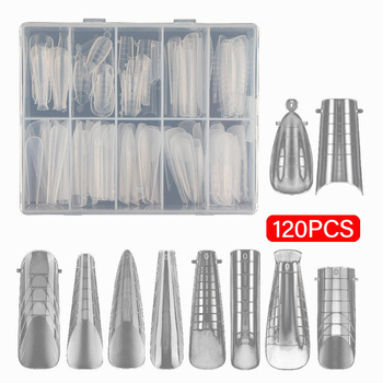 Set of upper nail extension forms 120 pcs (10 shapes)