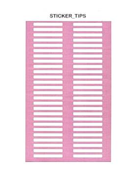 Stickers for stencils for applying descriptions and numbering of varnishes, pink