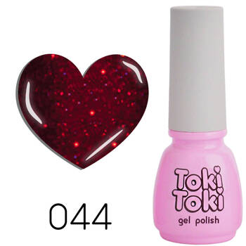 Toki-Toki 44 red with glitter hybrid nail polish 5ml