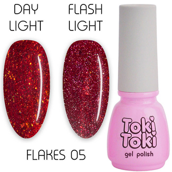 Toki-Toki Flakes 05 red reflective hybrid varnish 5ml