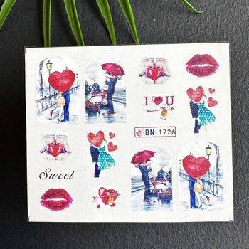 Water stickers for manicure, nail art, Love , BN-1726