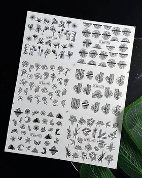 Water stickers for manicure, nail art, floti, BN-1219, sheet of 6 pcs