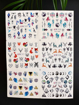 Water stickers for manicure, nail art, geometric, BN-1615, sheet of 6 pcs