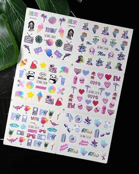 Water stickers for manicure, nail art, hologram, BN-1807, sheet of 6 pcs