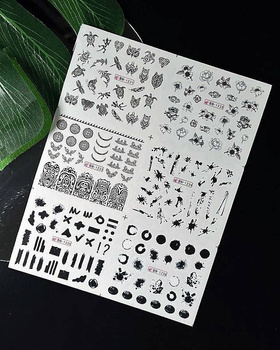 Water stickers for manicure, nail art, mathematical signs, BN-1231, sheet of 6 pcs
