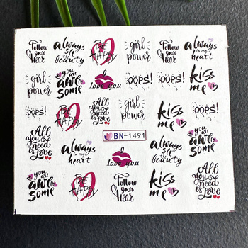Water stickers for manicure, nail art, writings, BN-1491