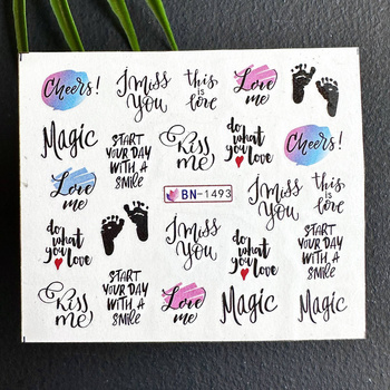 Water stickers for manicure, nail art, writings, BN-1493