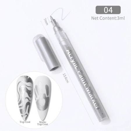 Acrylic marker / pen for nail art, Silver