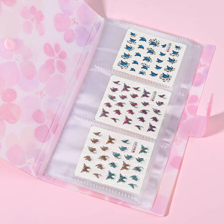 Album Organizer for Nail Stickers 20 Sheets 120 Windows Pink