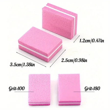 Double-sided nail polisher Buffer mini boat 120x180 gray package 10 pcs