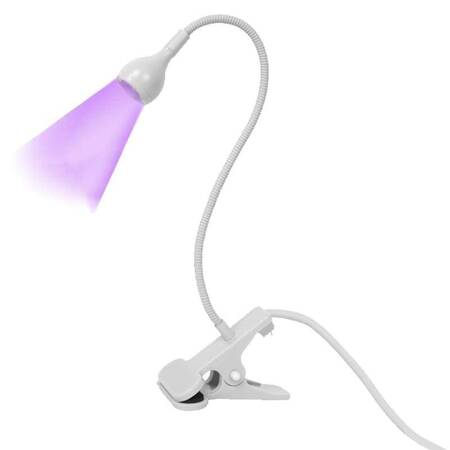 Flexible mini LED lamp - a clip-on flashlight for manicure White