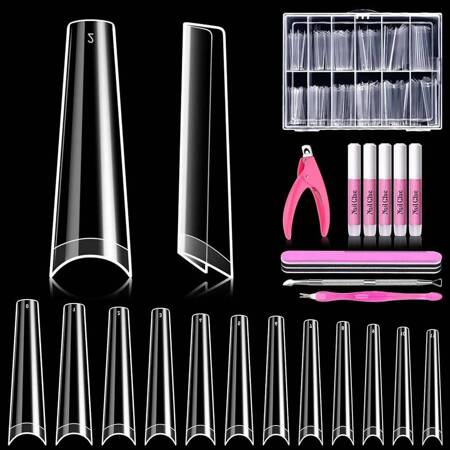 Gel tips Arch Coffin XXL transparent 240 pcs