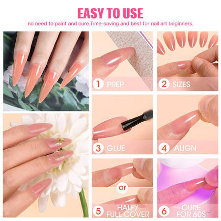 Gel tips for nail extension Ballerina Soft Nude 240 pcs