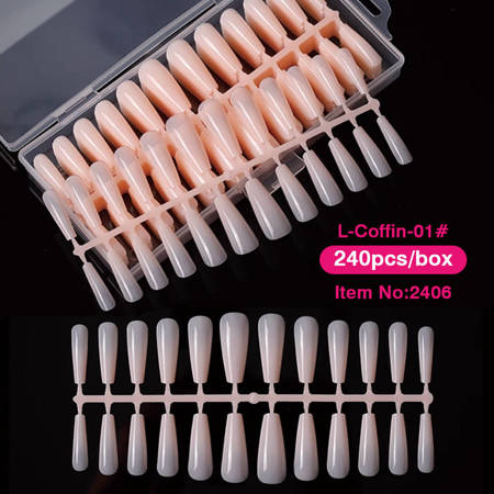 Gel tips for nail extension Ballerina Soft Nude 240 pcs