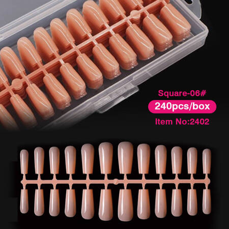 Gel tips for nail extension Nude square 240 pcs + ADORE Funky Tips Glue Gel 15 ml