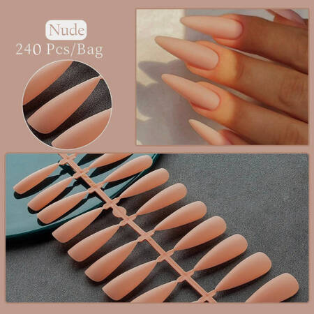 Gel tips for nail extension Nude stylet 240 pcs + ADORE Funky Tips Glue Gel 15 ml