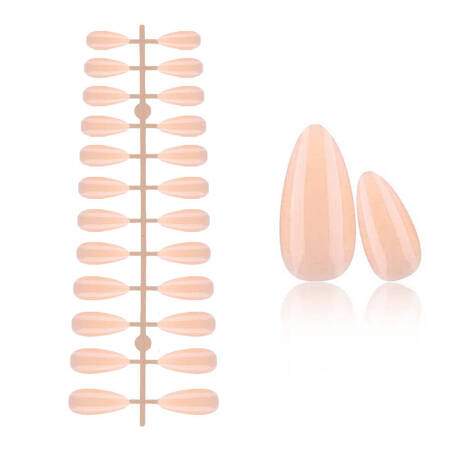 Gel tips for nail extension Soft Nude almond 240 pcs + ADORE Funky Tips Glue Gel 15 ml