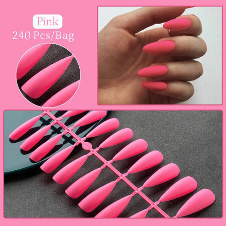 Gel tips for nail extension pink stylet 240 pcs + ADORE Funky Tips Glue Gel 15 ml