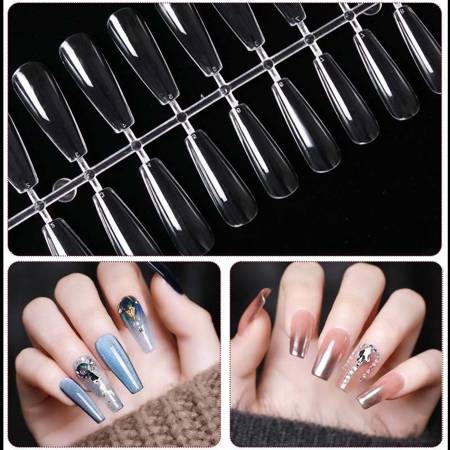 Gel tips for nail extension transparent Ballerina 240 pcs