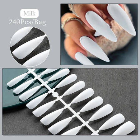 Gel tips for nail extension white stylet 240 pcs + ADORE Funky Tips Glue Gel 15 ml