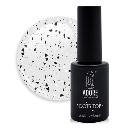 Glossy top for gel polish with crumbs DOTS TOP №03 - granite 8ml