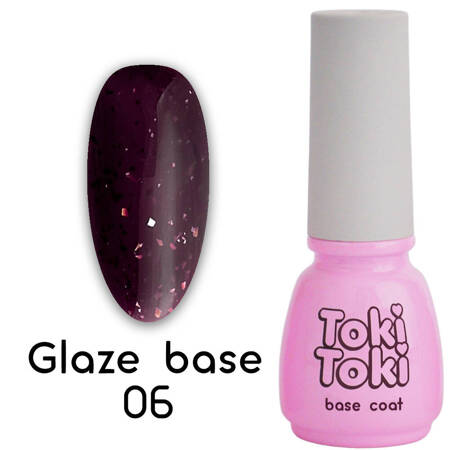 Hybrid base Toki-Toki Glaze Base GL06 burgundy with foil flakes 5 ml