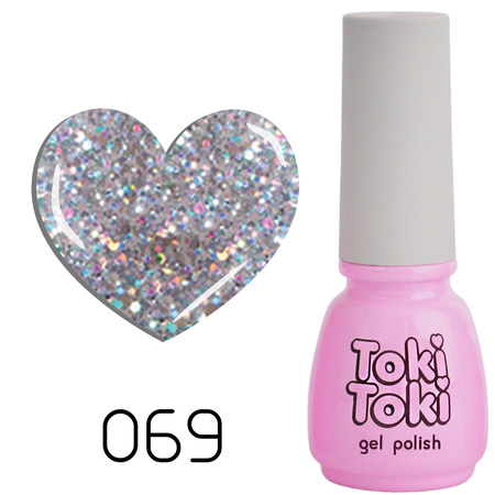 Hybrid nail Toki-Toki 69 silver fine holographic glitter 5ml