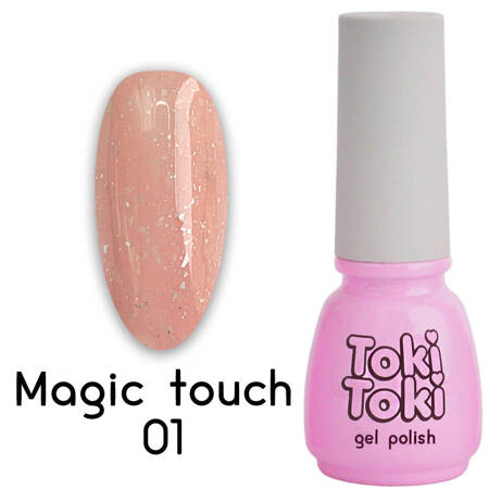 Hybrid nail Toki-Toki Magic Touch 01 peach with small particles of potallu 5ml