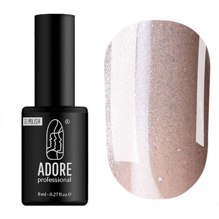 Hybrid nail polish with Cat Eye effect, caramel-beige Adore E-04 8ml