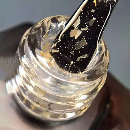 Hybrid top with pale gold flakes Leaf White Gold MOON Full 8 ml